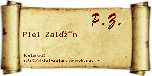 Plel Zalán névjegykártya